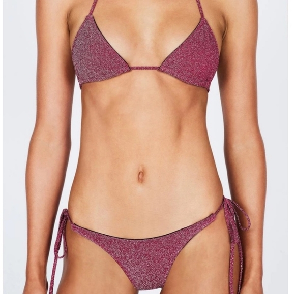 Grape sparkle string triangl bathing suits bottom - Picture 2 of 3